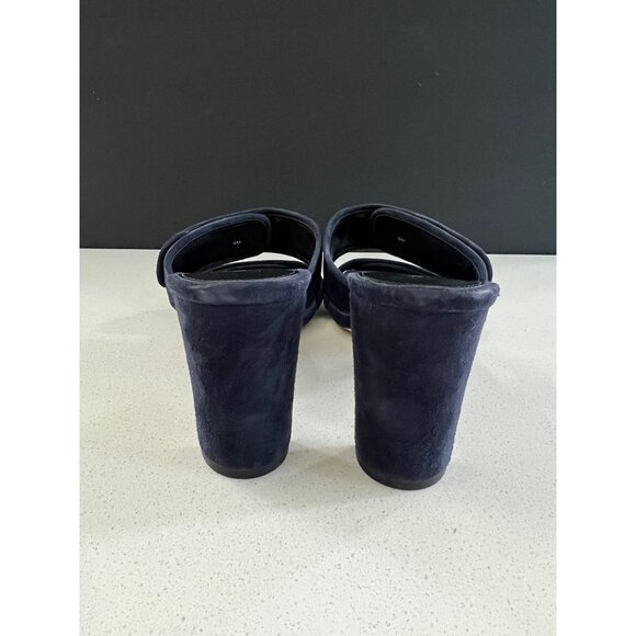 VERONICA BEARD Galea Slide eclipse navy  suede Sandal heels size 9.5 - Picture 7 of 9